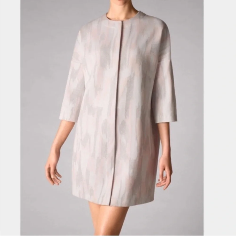 WOLFORD Lurex Shimmer Jacket Coat Long Blazer Pink Size Large NWT‎